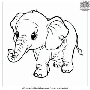 Simple And Easy Elephant Coloring Pages