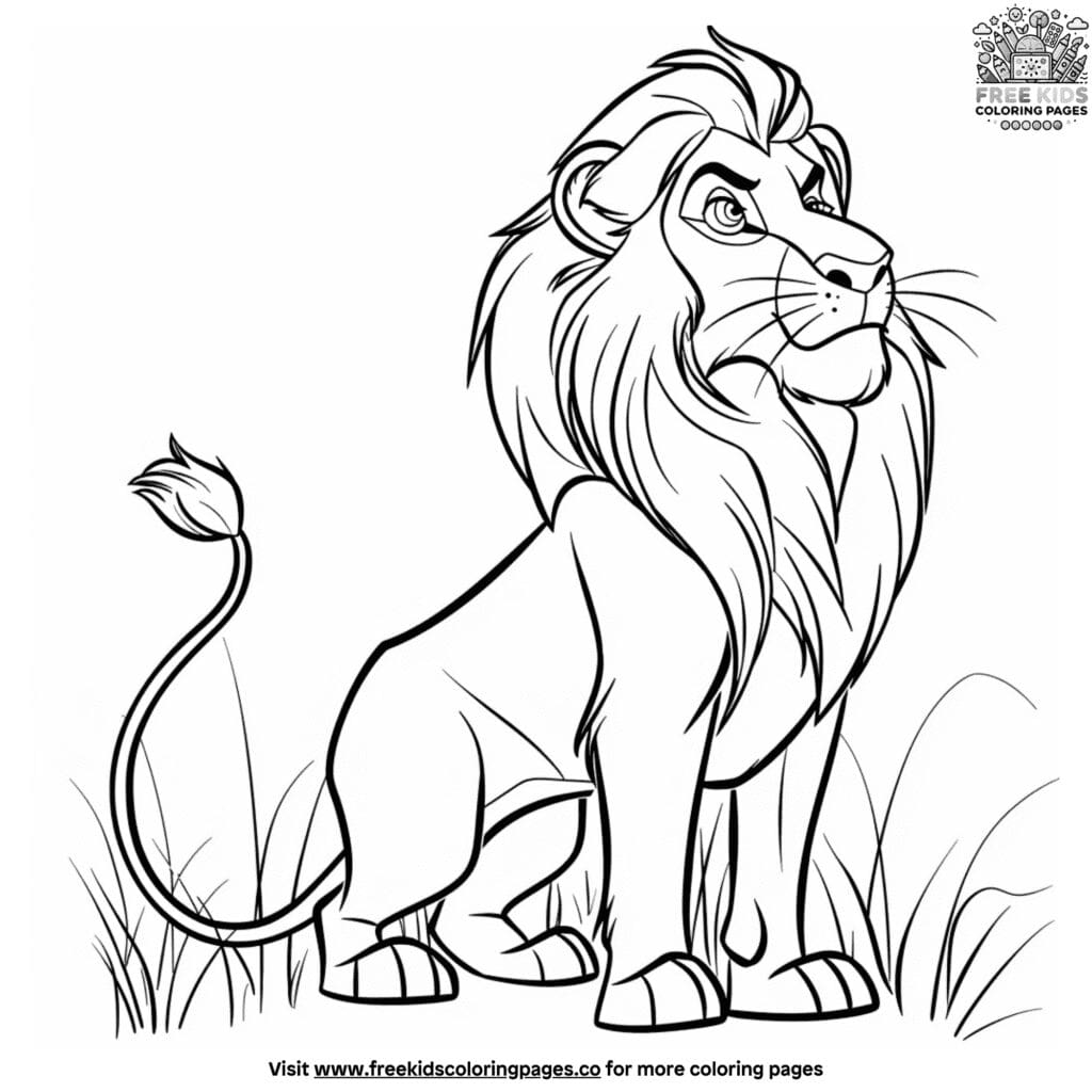 Easy lion coloring pages