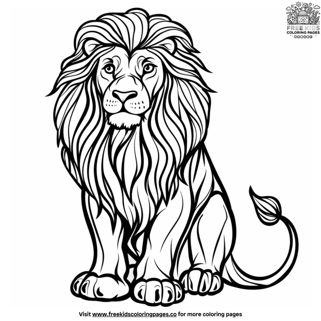 Easy lion coloring pages