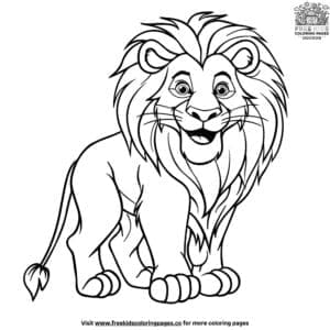 Relaxed lion coloring pages