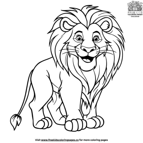 Relaxed lion coloring pages