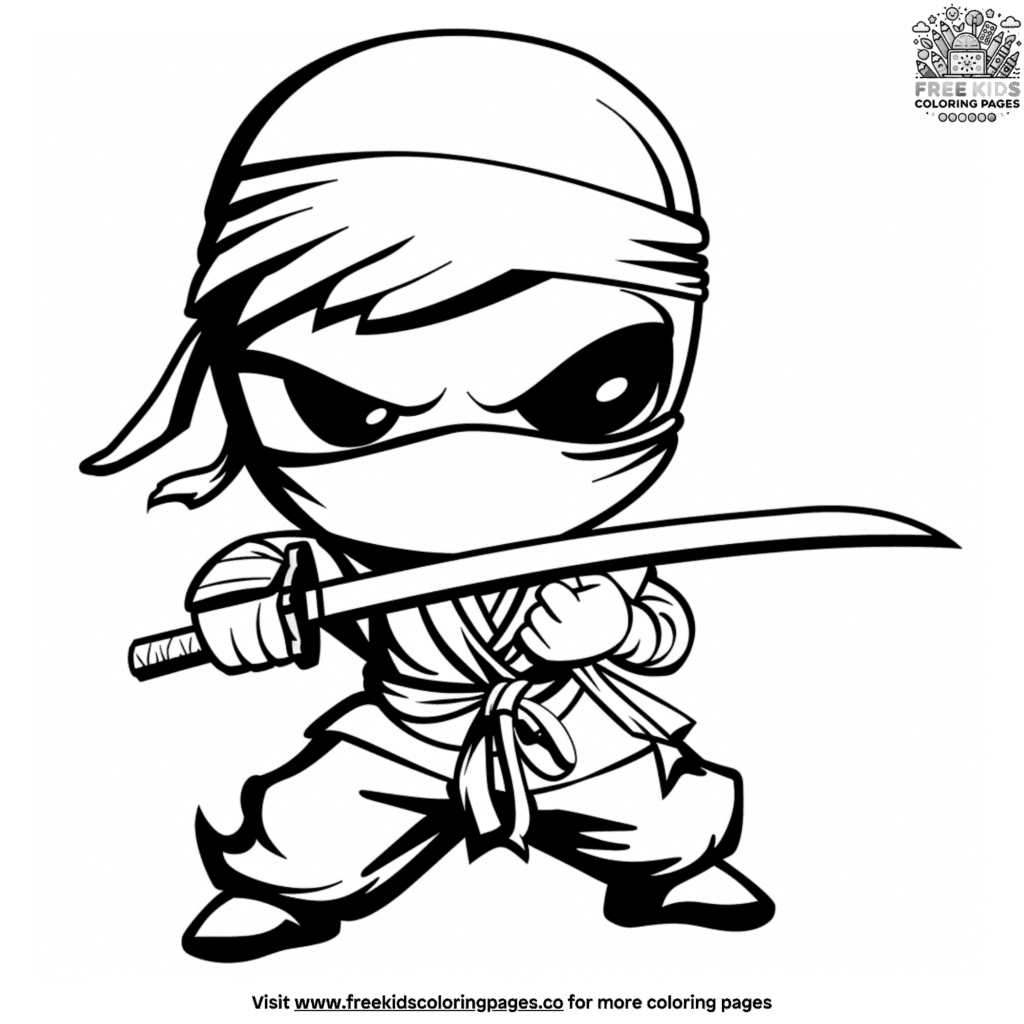 Fierce ninja coloring pages for creative kids fun