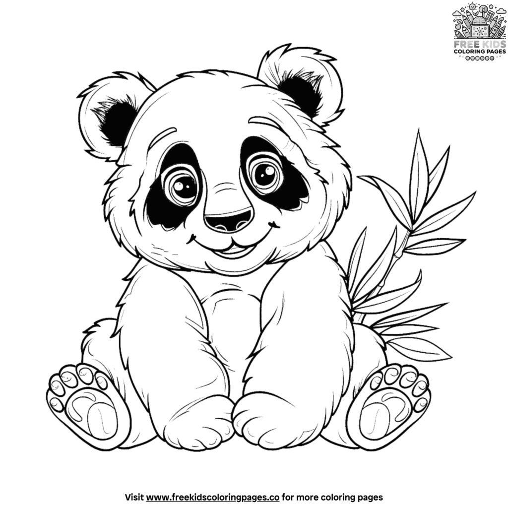 Relaxing easy panda coloring pages