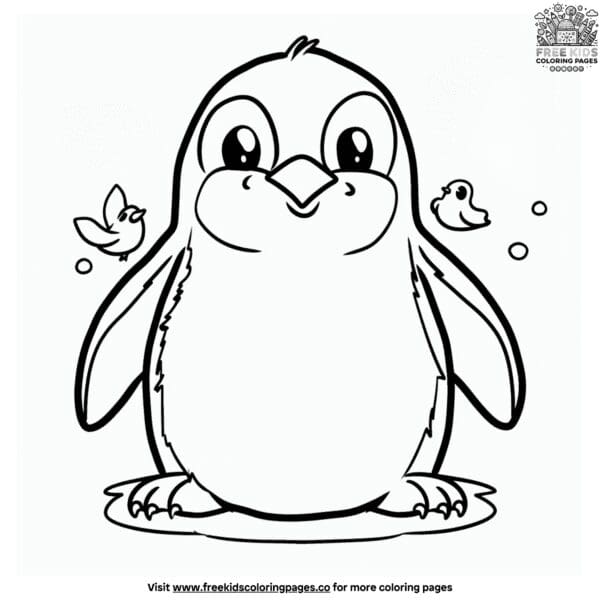 Simple and easy penguin coloring pages: perfect for beginners