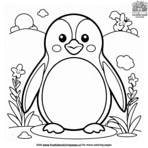 Fun simple and easy penguin coloring pages