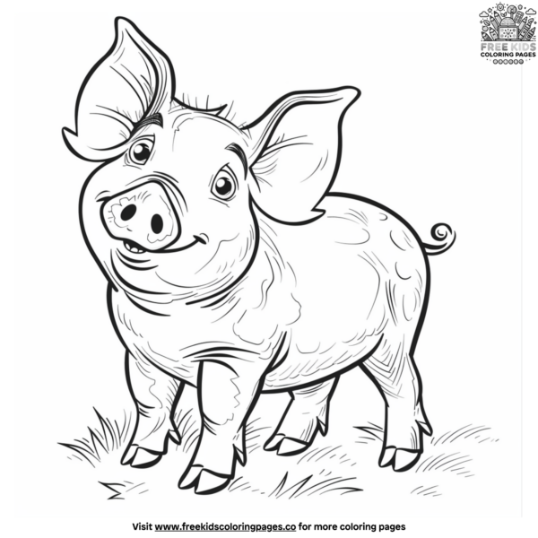 Simple and Easy Pig Coloring Pages for Beginners