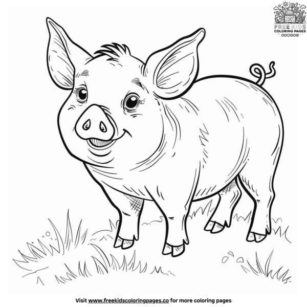 Simple and Easy Pig Coloring Pages for Beginners