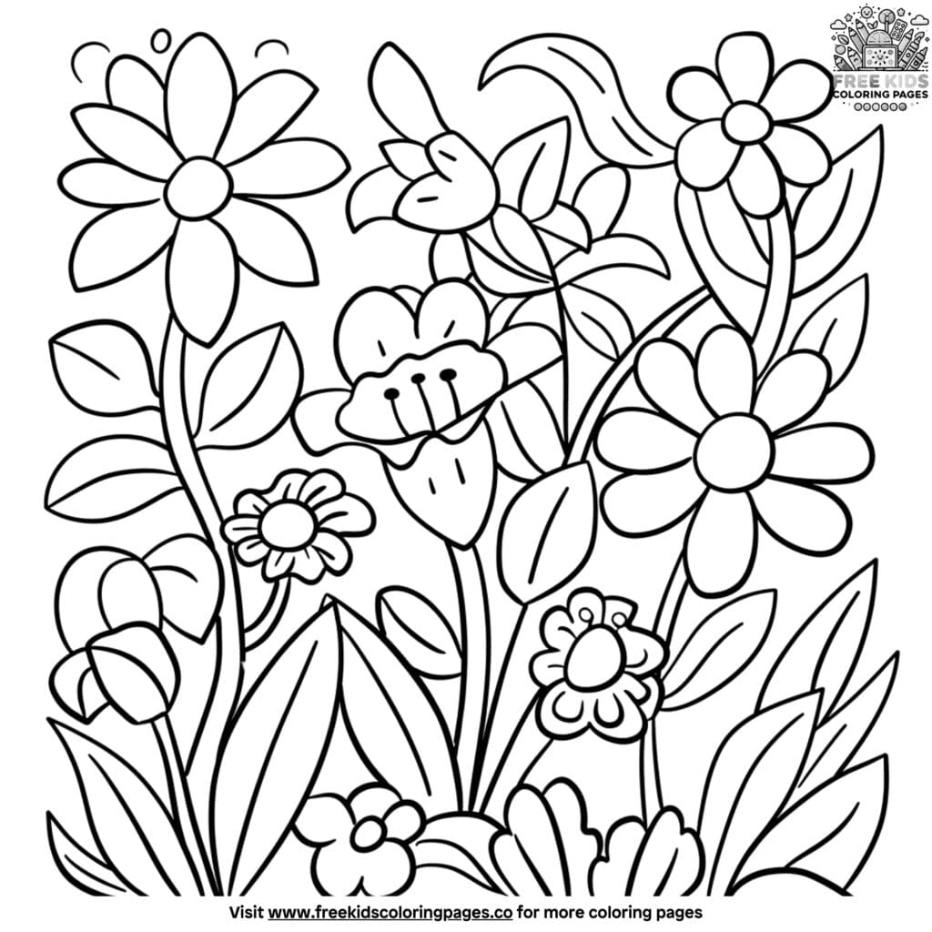 Simple and easy relaxing coloring pages for kids