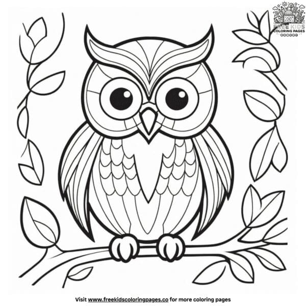 Vivid and easy owl coloring pages: ideal for beginners