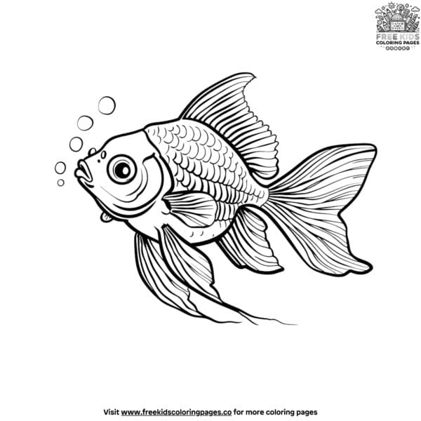 Cheerful and simple fish coloring pages