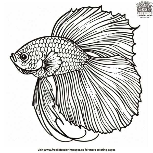 Playful and simple fish coloring pages