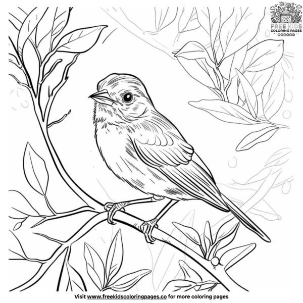 Simple Bird Coloring Pages