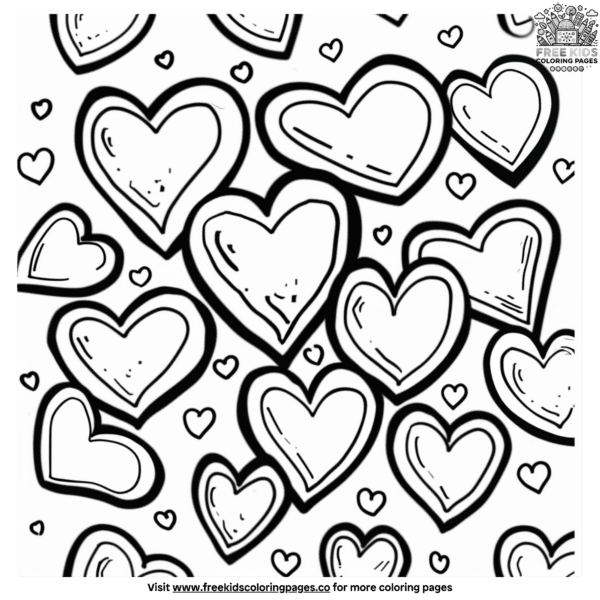 Tiny heart coloring pages