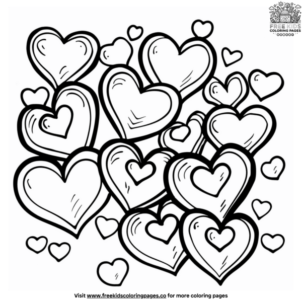 Small heart coloring pages