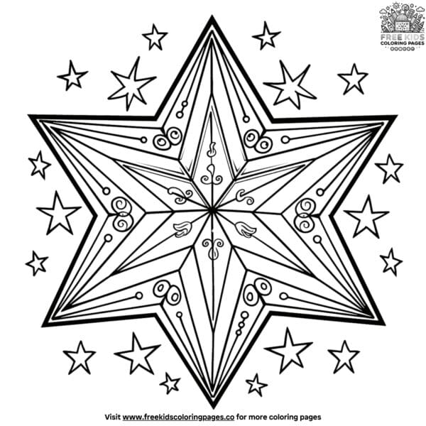 Sparkling glitter star coloring pages