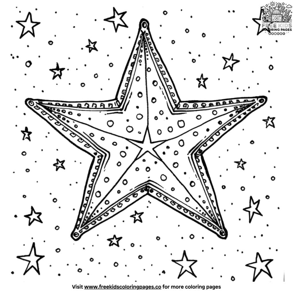 Sparkling glitter star coloring pages