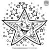 Cartoon Sky Stars Coloring Pages