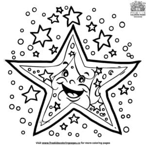 Cartoon Sky Stars Coloring Pages