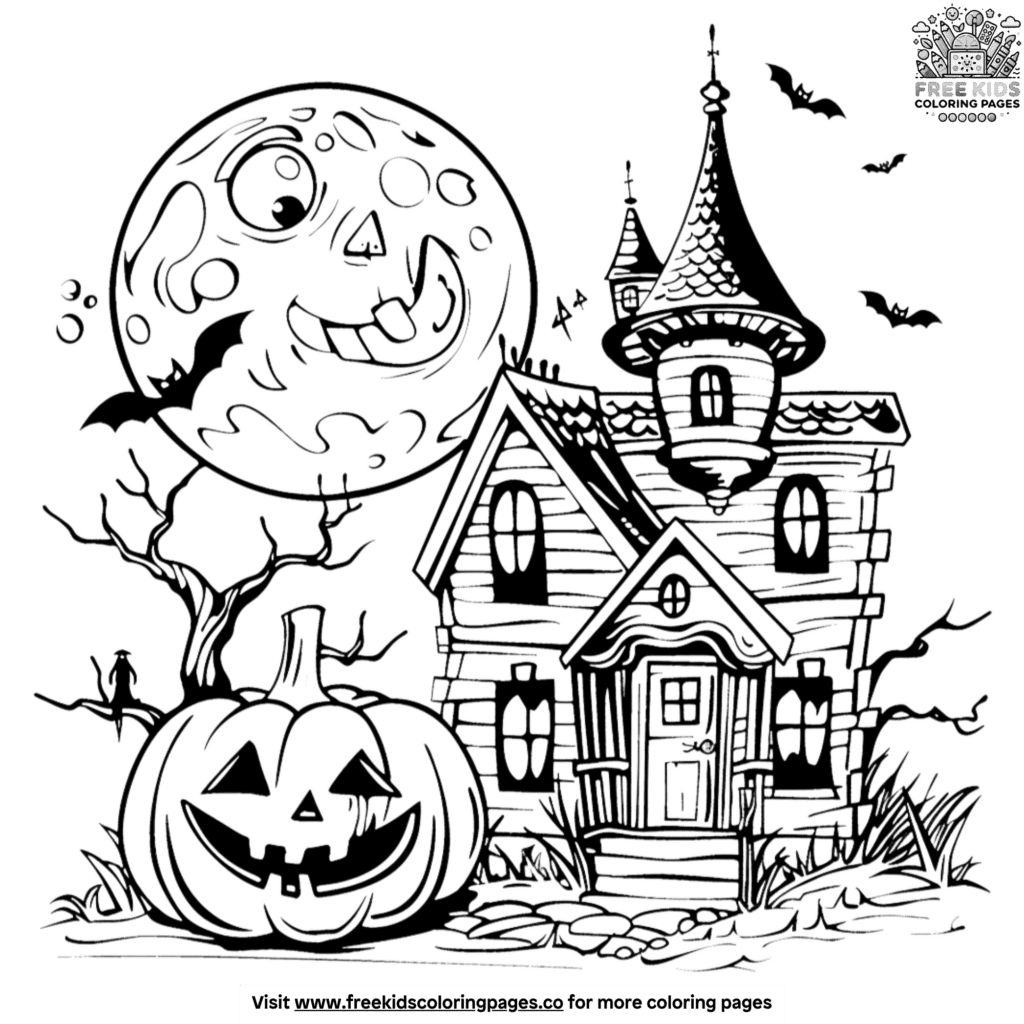 Creepy And Scary Halloween Coloring Pages