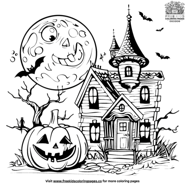 Spooky And Scary Halloween Coloring Pages