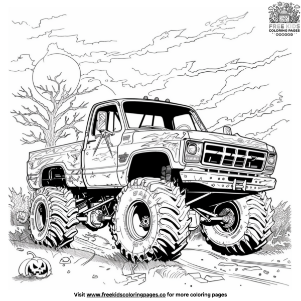 Halloween Monster Truck Coloring Pages
