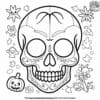 Eerie Skull Coloring Pages for Halloween