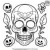 Haunted Halloween Skull Coloring Pages