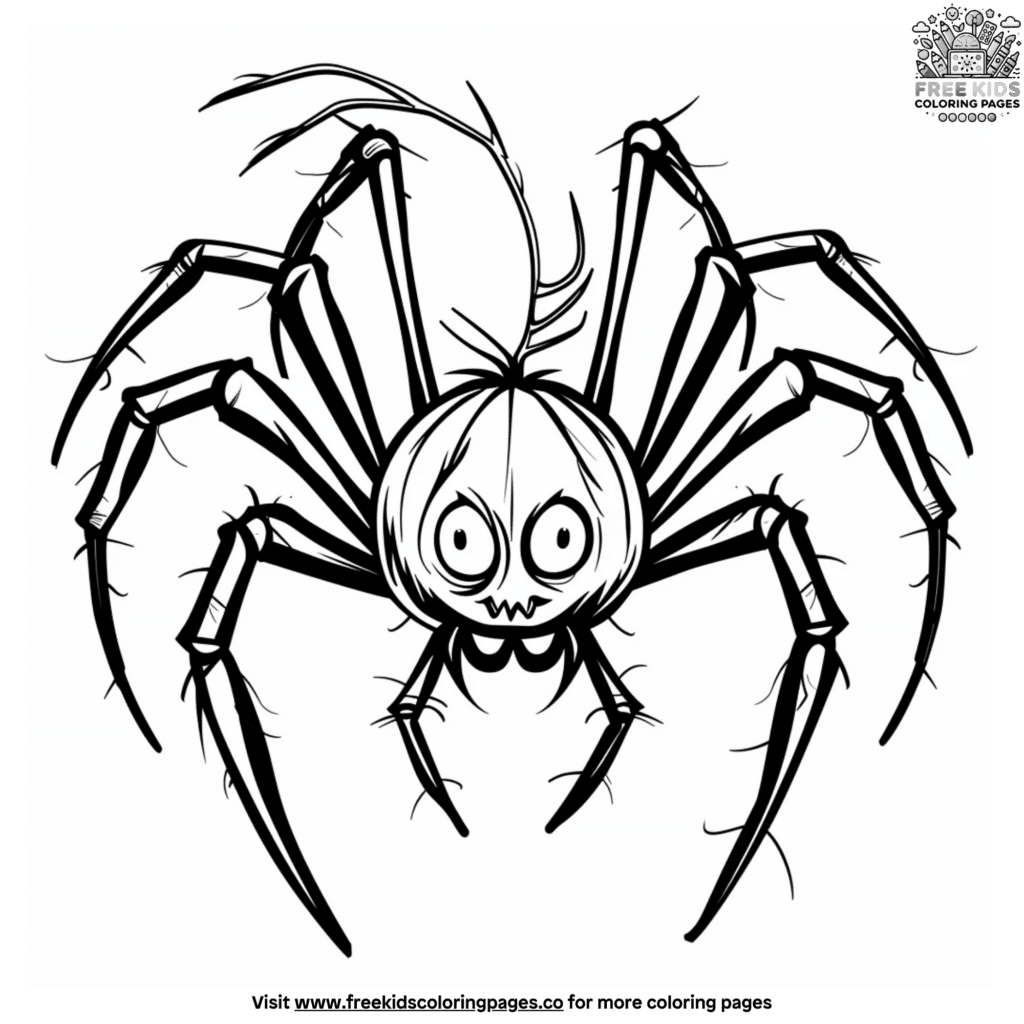 Halloween spider coloring pages