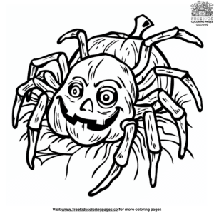 Scary halloween spider coloring pages