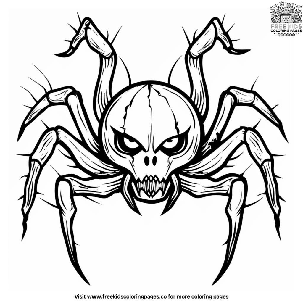 Halloween spider coloring pages