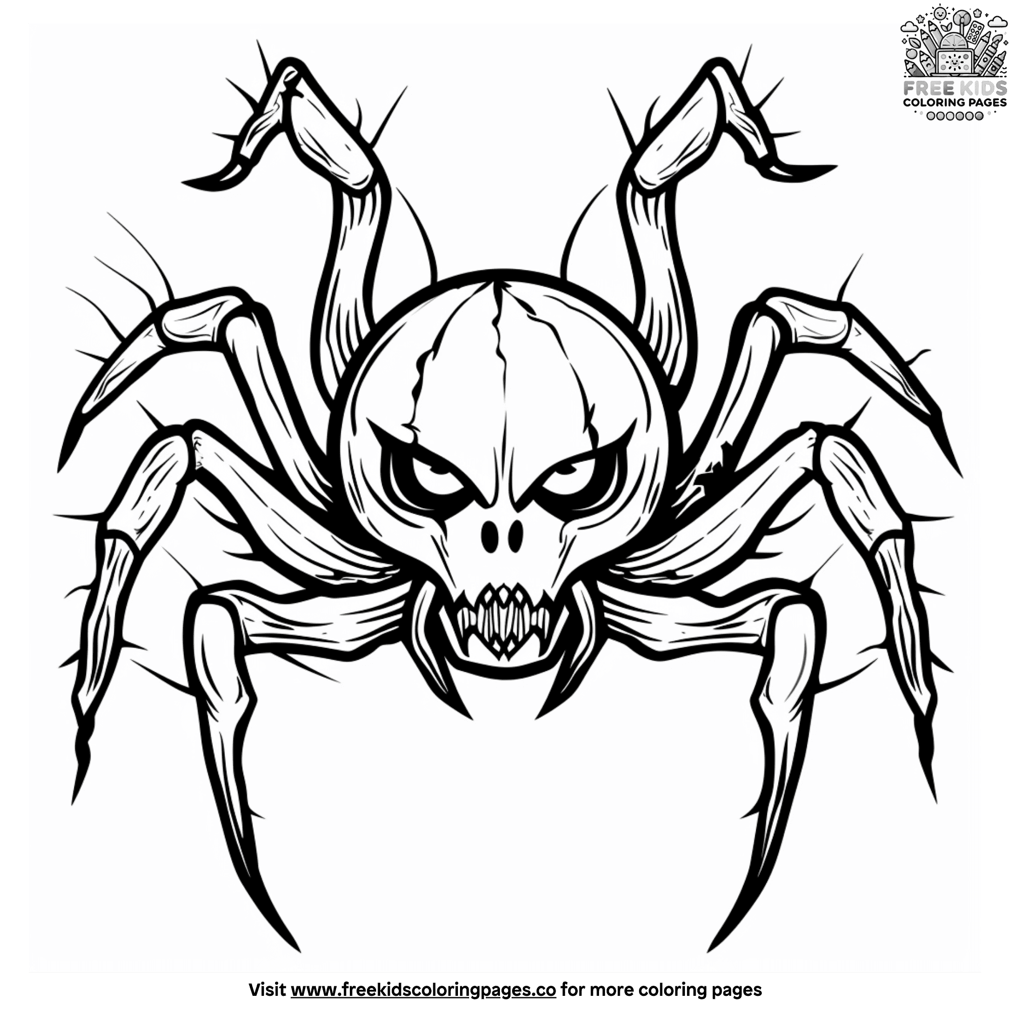 Spooky Halloween Spider Coloring Pages For Holiday Fun