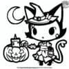 Enchanting Kuromi Halloween Coloring Pages