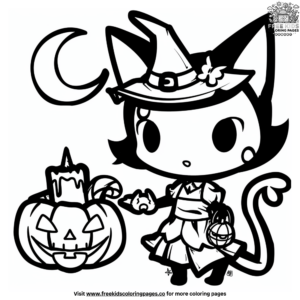 Kuromi Halloween Coloring Pages