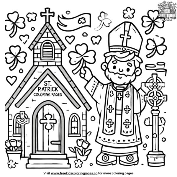 Religious st. Patrick coloring pages