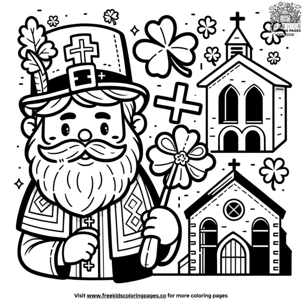 St. Patrick coloring pages religious themes