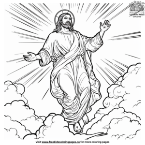 Jesus Ascension Coloring Page