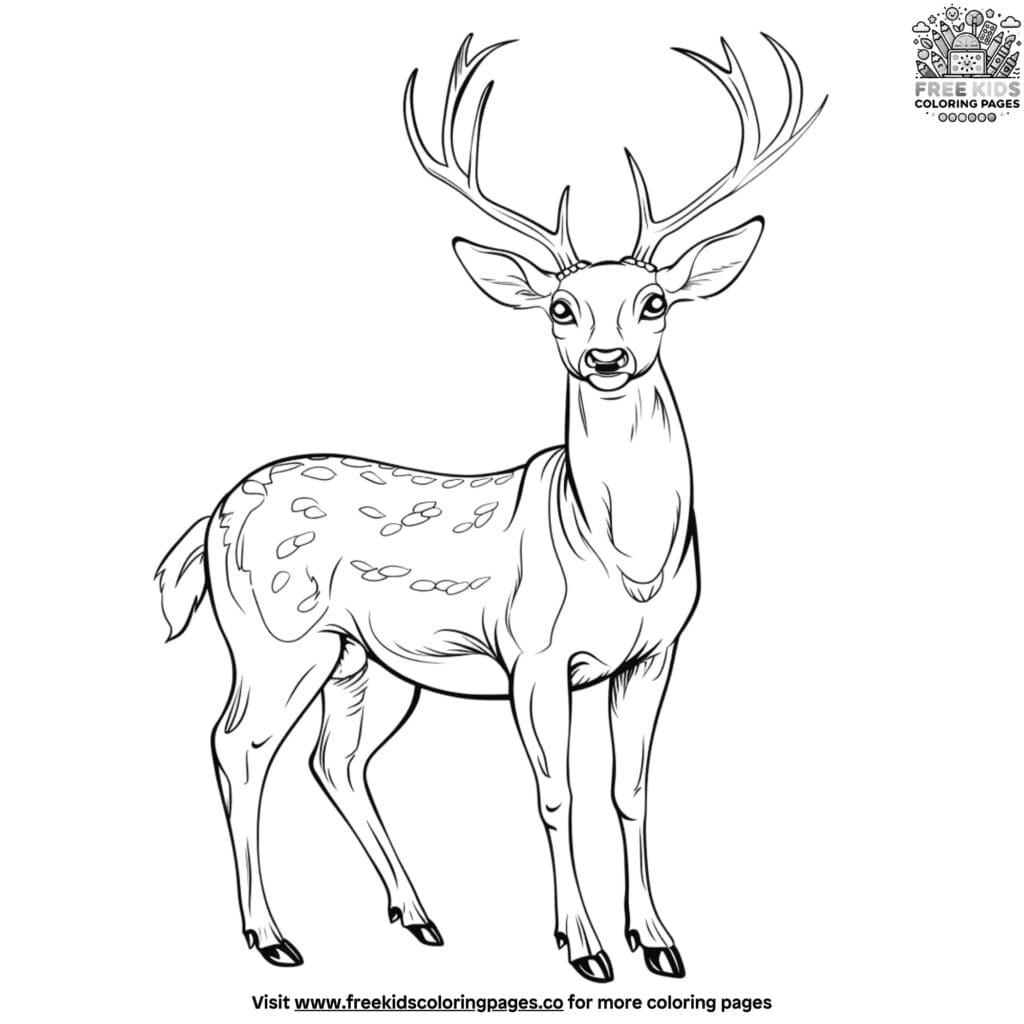 Realistic deer coloring pages