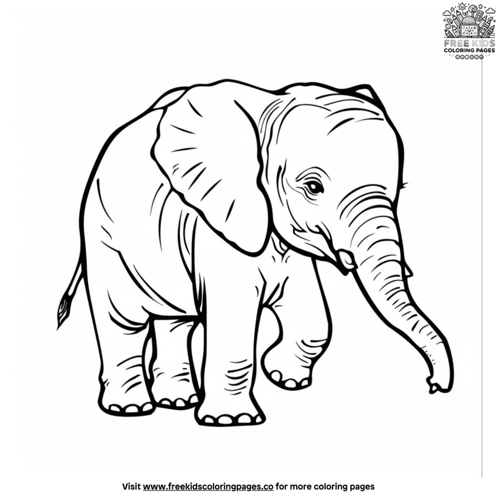 Exciting Realistic Elephant Coloring Pages