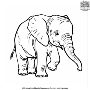 Bold realistic elephant coloring pages