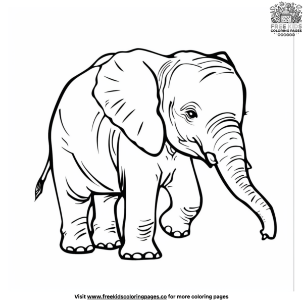 Realistic Elephant Coloring Pages
