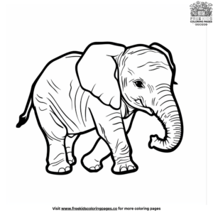 Realistic Elephant Coloring Pages