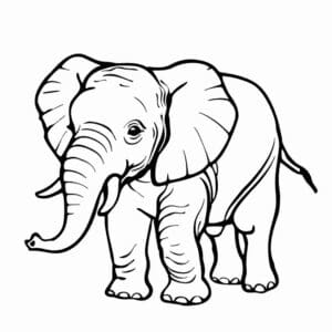 Stunning Realistic Elephant Coloring Pages