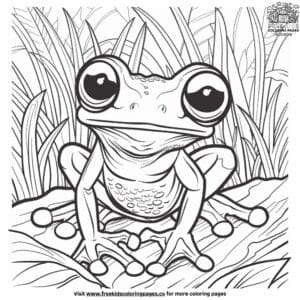 Vibrant Realistic Frog Coloring Pages