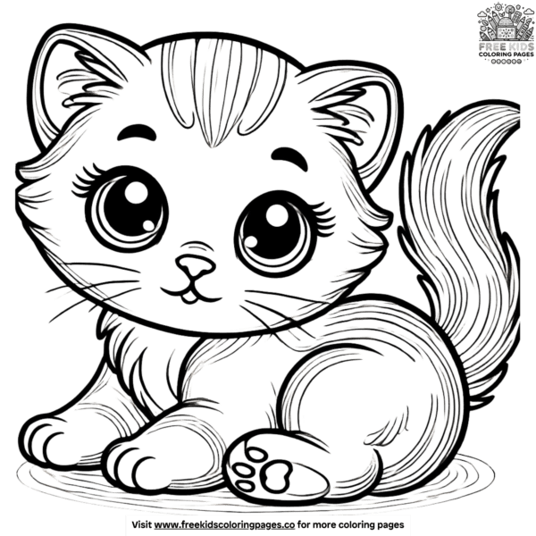 Delightful realistic kitten coloring pages for detailed coloring