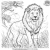 realistic lion coloring pages