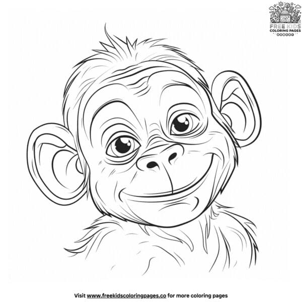 Realistic monkey coloring pages