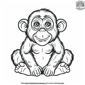 Detailed Realistic Monkey Coloring Pages