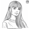 Long Straight Hair Coloring Pages