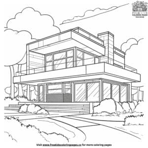 Modern House Coloring Pages