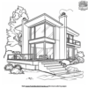 Modern House Coloring Pages